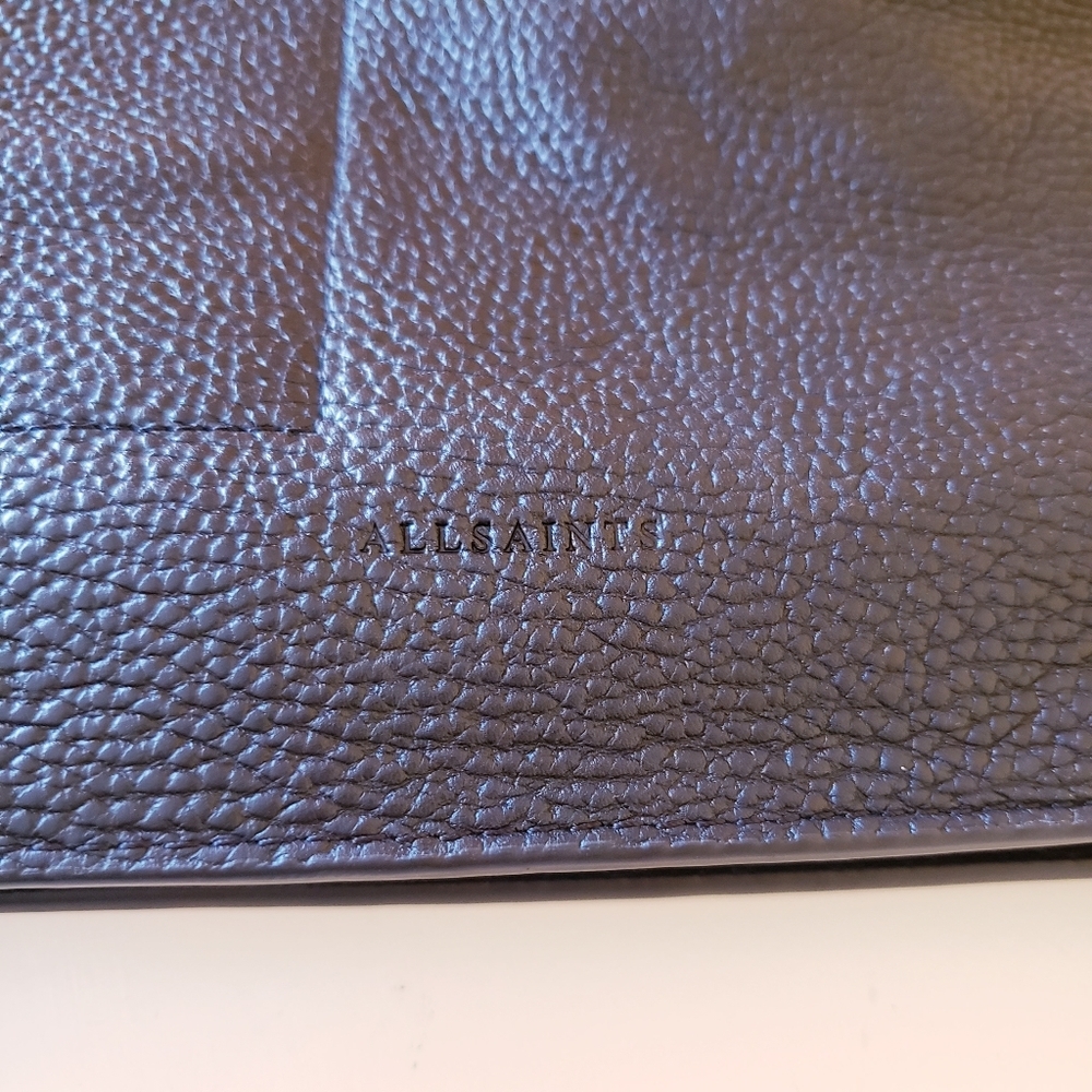 ALLSAINTS Alpha Pebble Leather Convertible Backpack/ Shoulder Bag Purse Black - Picture 16 of 16